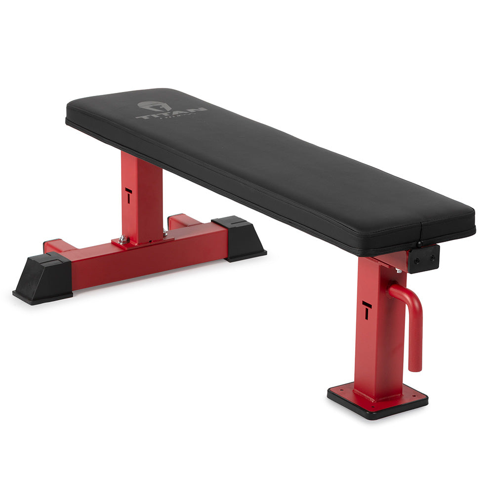 Scratch and Dent, Elite Series Single Post Flat Bench | Red