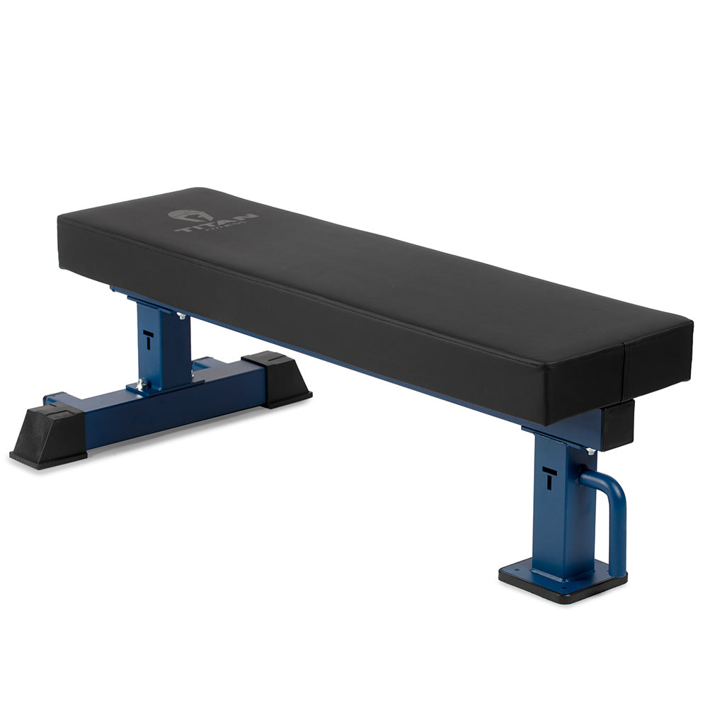 Scratch and Dent, TITAN Series Single Post Flat Bench | Navy