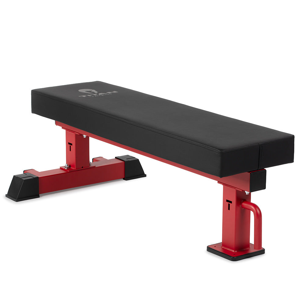 Scratch and Dent, TITAN Series Single Post Flat Bench | Red